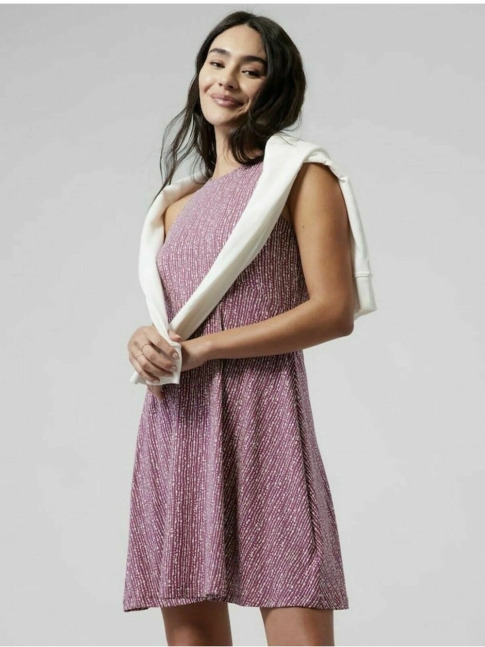 Athleta Santorini Thera Sleeveless Knit Mini Dress in Bashful Rose